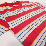 Vintage Red Multi Stripe Ringer Tee