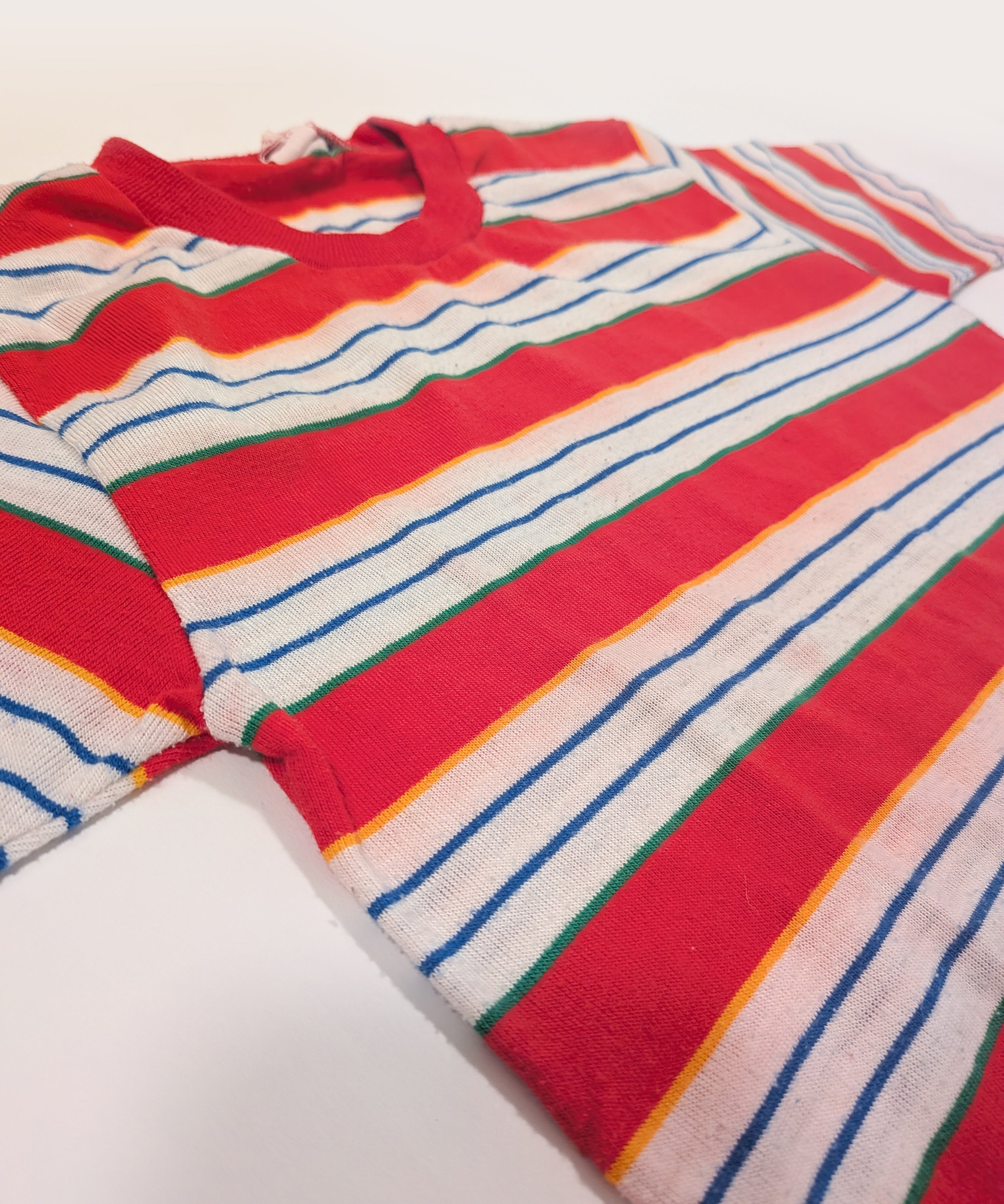 Vintage Red Multi Stripe Ringer Tee